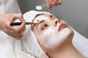 beauty salon series, facial mask applying